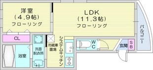 新道東駅 徒歩8分 4階の物件間取画像